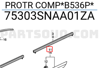 Honda 75303SNAA01ZA PROTR COMP*B536P*