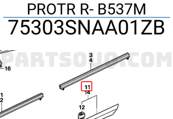 Honda 75303SNAA01ZB PROTR R- B537M