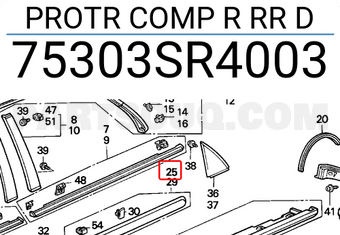 Honda 75303SR4003 PROTR COMP R RR D
