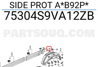 Honda 75304S9VA12ZB SIDE PROT A*B92P*