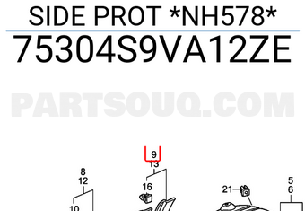 Honda 75304S9VA12ZE SIDE PROT *NH578*