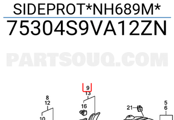 Honda 75304S9VA12ZN SIDEPROT*NH689M*