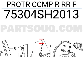Honda 75304SH2013 PROTR COMP R RR F