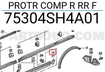 Honda 75304SH4A01 PROTR COMP R RR F