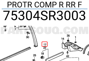 Honda 75304SR3003 PROTR COMP R RR F