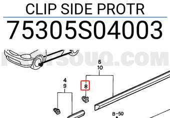 Honda 75305S04003 CLIP SIDE PROTR