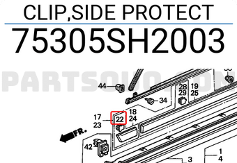 Honda 75305SH2003 CLIP,SIDE PROTECT