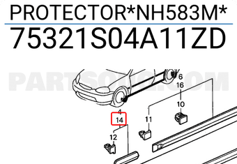 Honda 75321S04A11ZD PROTECTOR*NH583M*