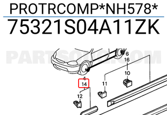 Honda 75321S04A11ZK PROTRCOMP*NH578*