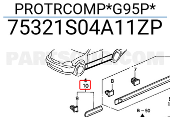 Honda 75321S04A11ZP PROTRCOMP*G95P*