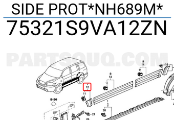 Honda 75321S9VA12ZN SIDE PROT*NH689M*