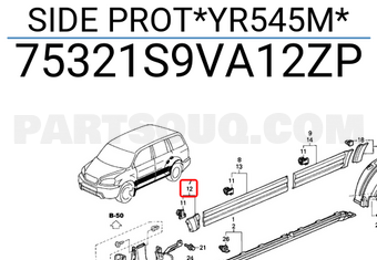 Honda 75321S9VA12ZP SIDE PROT*YR545M*