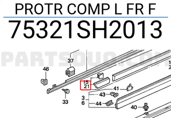 Honda 75321SH2013 PROTR COMP L FR F