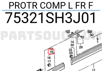 Honda 75321SH3J01 PROTR COMP L FR F