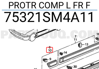 Honda 75321SM4A11 PROTR COMP L FR F
