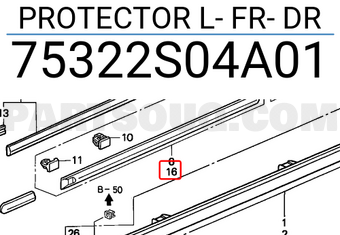 Honda 75322S04A01 PROTECTOR L- FR- DR