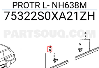 Honda 75322S0XA21ZH PROTR L- NH638M