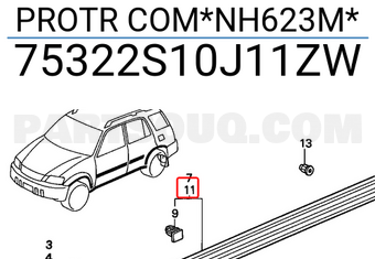 Honda 75322S10J11ZW PROTR COM*NH623M*