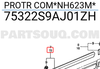 Honda 75322S9AJ01ZH PROTR COM*NH623M*
