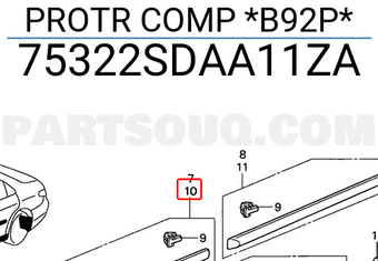 Honda 75322SDAA11ZA PROTR COMP *B92P*