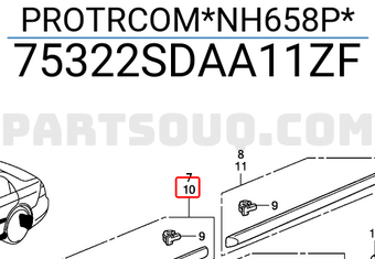 Honda 75322SDAA11ZF PROTRCOM*NH658P*
