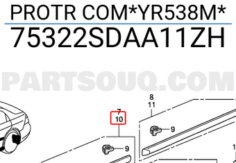 Honda 75322SDAA11ZH PROTR COM*YR538M*