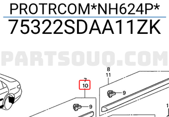 Honda 75322SDAA11ZK PROTRCOM*NH624P*
