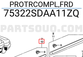 Honda 75322SDAA11ZQ PROTRCOMPL,FRD