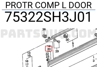 Honda 75322SH3J01 PROTR COMP L DOOR