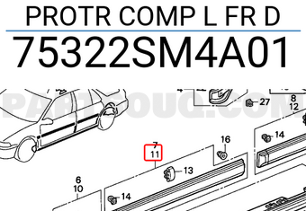 Honda 75322SM4A01 PROTR COMP L FR D