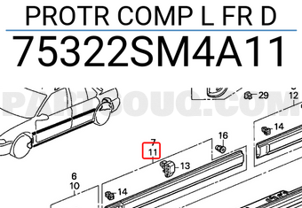 Honda 75322SM4A11 PROTR COMP L FR D