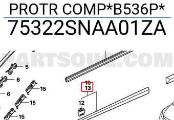 Honda 75322SNAA01ZA PROTR COMP*B536P*
