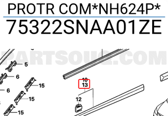Honda 75322SNAA01ZE PROTR COM*NH624P*