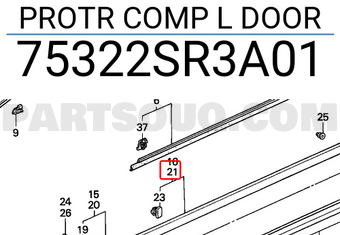 Honda 75322SR3A01 PROTR COMP L DOOR