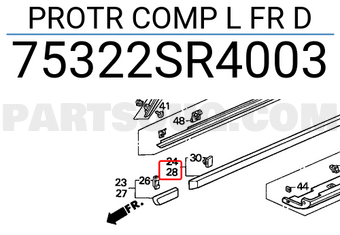Honda 75322SR4003 PROTR COMP L FR D