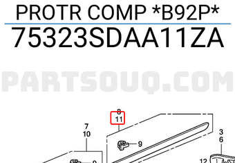 Honda 75323SDAA11ZA PROTR COMP *B92P*