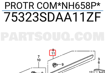 Honda 75323SDAA11ZF PROTR COM*NH658P*