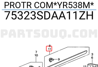 Honda 75323SDAA11ZH PROTR COM*YR538M*