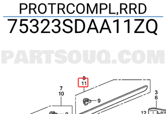 Honda 75323SDAA11ZQ PROTRCOMPL,RRD