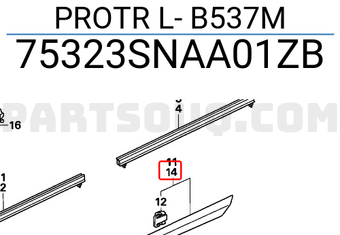 Honda 75323SNAA01ZB PROTR L- B537M