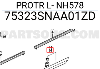 Honda 75323SNAA01ZD PROTR L- NH578