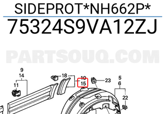 Honda 75324S9VA12ZJ SIDEPROT*NH662P*