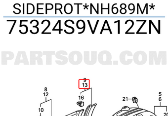 Honda 75324S9VA12ZN SIDEPROT*NH689M*