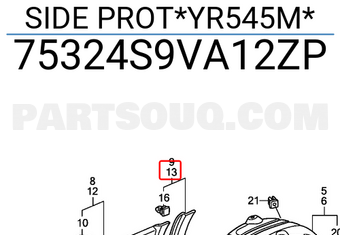Honda 75324S9VA12ZP SIDE PROT*YR545M*
