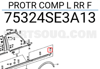 Honda 75324SE3A13 PROTR COMP L RR F