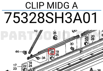 Honda 75328SH3A01 CLIP MIDG A