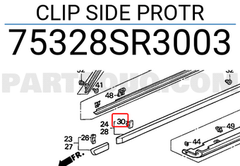 Honda 75328SR3003 CLIP SIDE PROTR