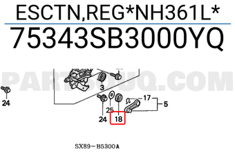 Honda 75343SB3000YQ ESCTN,REG*NH361L*