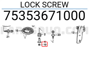 Honda 75353671000 LOCK SCREW
