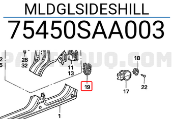 Honda 75450SAA003 MLDGLSIDESHILL